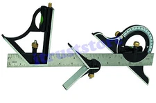 STEEL MACHINIST COMBINATION TRY TRI SQUARE RULER MEASURING ANGLE TOOL RULE