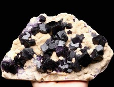 2.23lb Natural Clear Purple Cube Fluorite Quartz Crysal Cluster Mineral Specimen