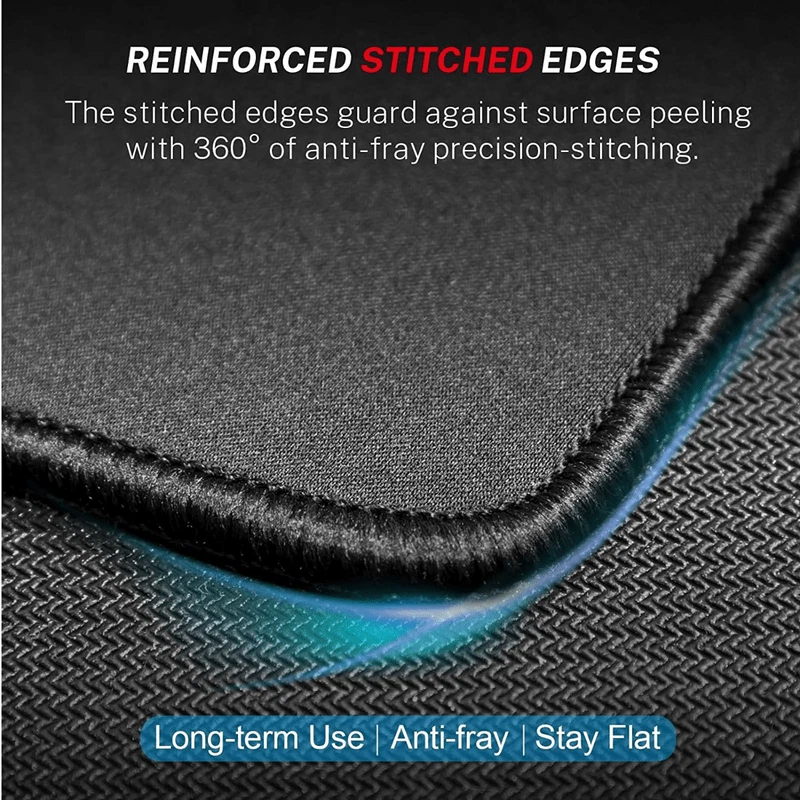 3X Non-Slip Mouse Pad Stitched Edge PC Laptop For Computer PC Gaming Rubber Base - Image 2 of 4