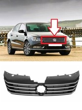 Neuf Avant Pare-Choc Supérieur Centre Grille Chrome Noir VW Passat B7 2011-2014