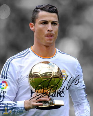 Cristiano Ronaldo Ballon d'Or Signed Soccer Photo Autograph Print