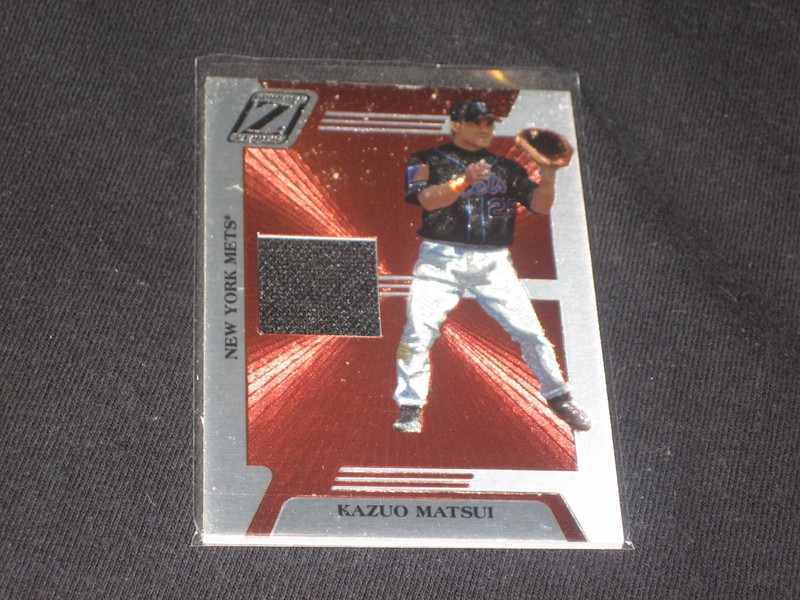 KAZUO MATSUI METS DONRUSS CERTIFIED AUTHENTIC BASEBALL GAME USED JERSEY CARD