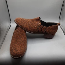 Clarks Trish Bell Loafers Women's 7.5W Brown Black Leopard Suede