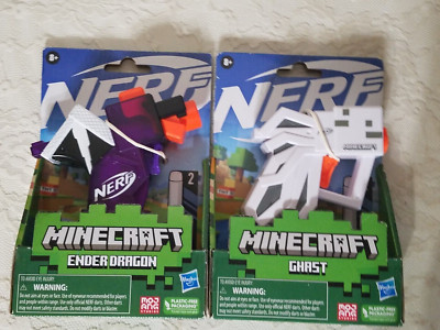 NEW Hasbro F4423 Nerf MicroShots Minecraft ENDER DRAGON & GHAST Mini Blaster Gun