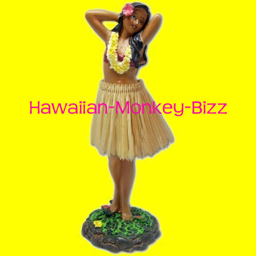 NEW! ~ LEILANI - POSING (NATURAL SKIRT) HAWAIIAN HULA DASHBOARD DOLL! ~ 7 INCH
