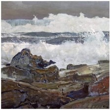 Sea Waves F. Waugh Accent Tile Mural Kitchen Bathroom Backsplash Marble Ceramic