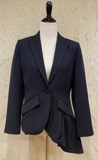 Elizabeth & Clarke The Cutler Unstainable Blazer With Pockets, Navy, Size 4, New