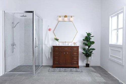 Wall Sconce Frosted Glass Shades Bathroom Dining Room Vanity Light Fixture 28" - Picture 2 of 11