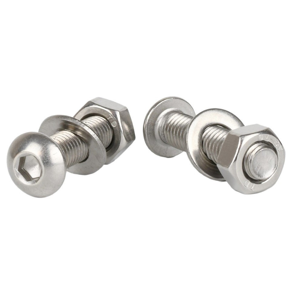 M5 M6 M8 M10 Button Head Allen Bolt Hex Screws Nuts Washers A2 ...