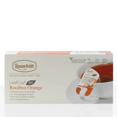 Ronnefeldt LeafCup Bio Rooibos Orange Rooibostee 6 x 15 x 3g