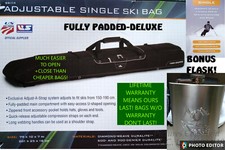 NWT/NEW BALLISTIC BLACK HIGH SIERRA S6114 ADJUSTABLE FULLY PADDED SINGLE SKI BAG