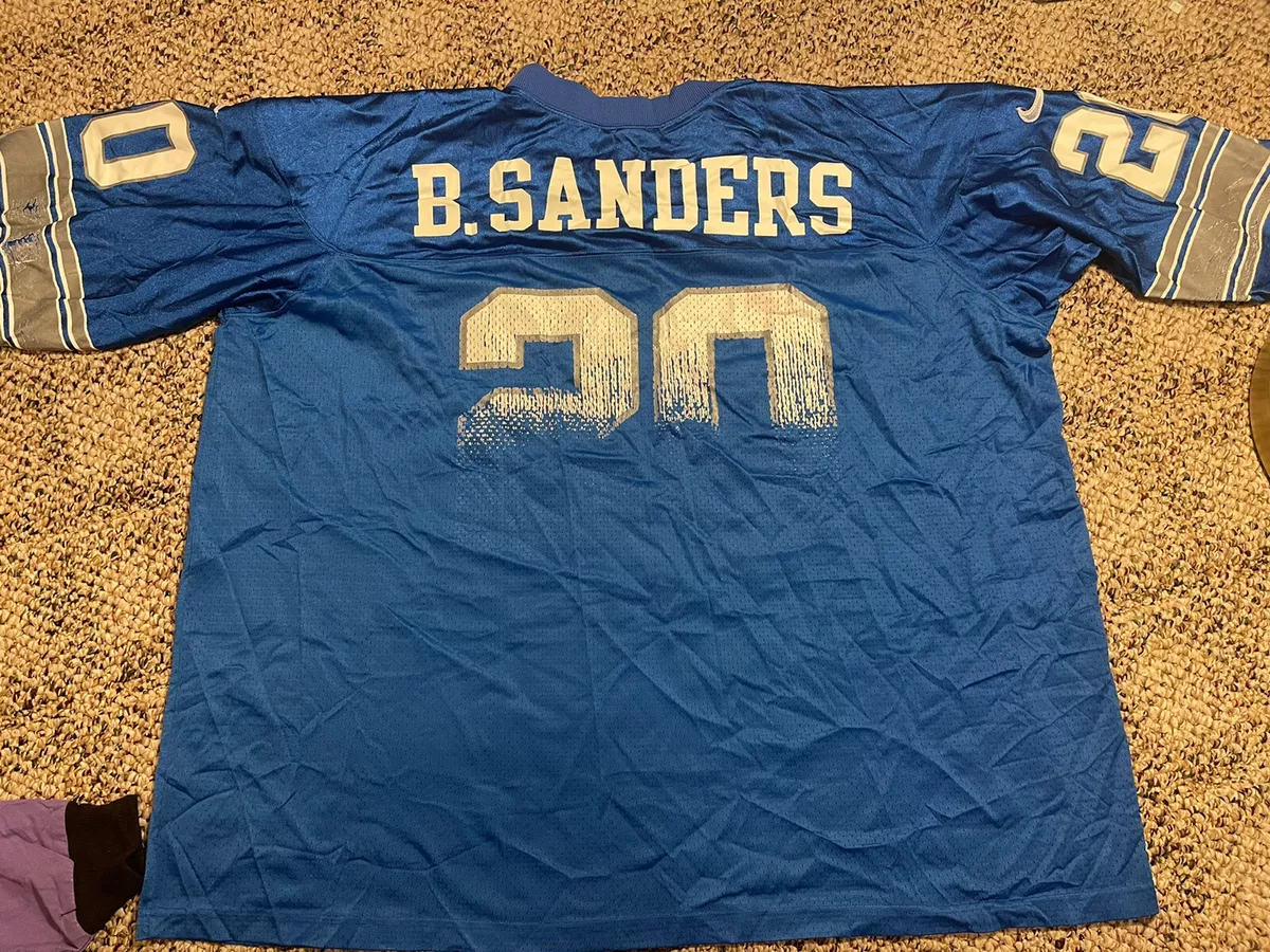 Nike Detroit Lions No20 Barry Sanders Blue Team Color Men's Stitched NFL 100th Season Vapor Limited Jersey