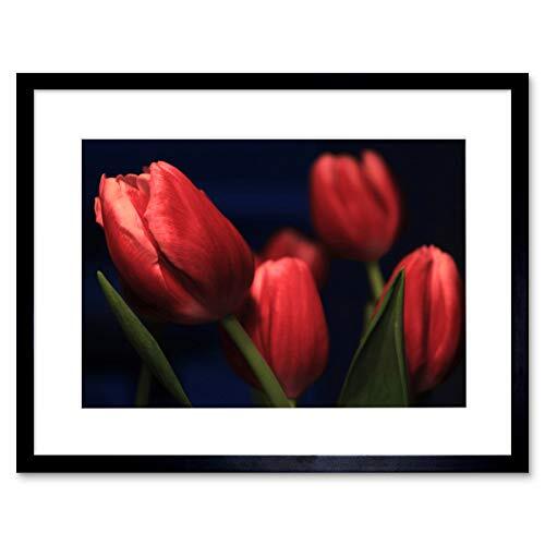 Wee Blue Coo Tulips Red Flowers Bloom Art Framed Wall Art Print - Bild 2 von 6