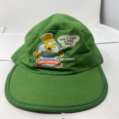 Bart Simpson Baseball Cap UII Green 1990 Don't Have A Cow Man