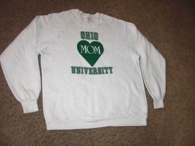 Vintage 90s OHIO UNIVERSITY MOM white Jerzees made USA Vintage 90s OHIO UNIVERSITY MOM white Jerzees made USA