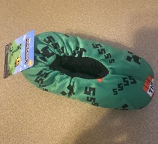 NWT Minecraft Snuggle Toes Boys Non-Skid Slippers Size Small/Medium Cozy Gift
