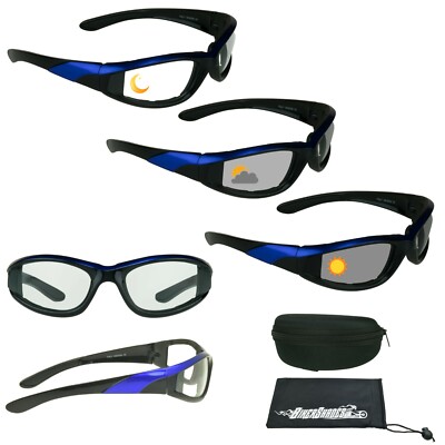 Motorcycle Photochromic Transitional Biker Riding Sunglass Day Night Foam Padded