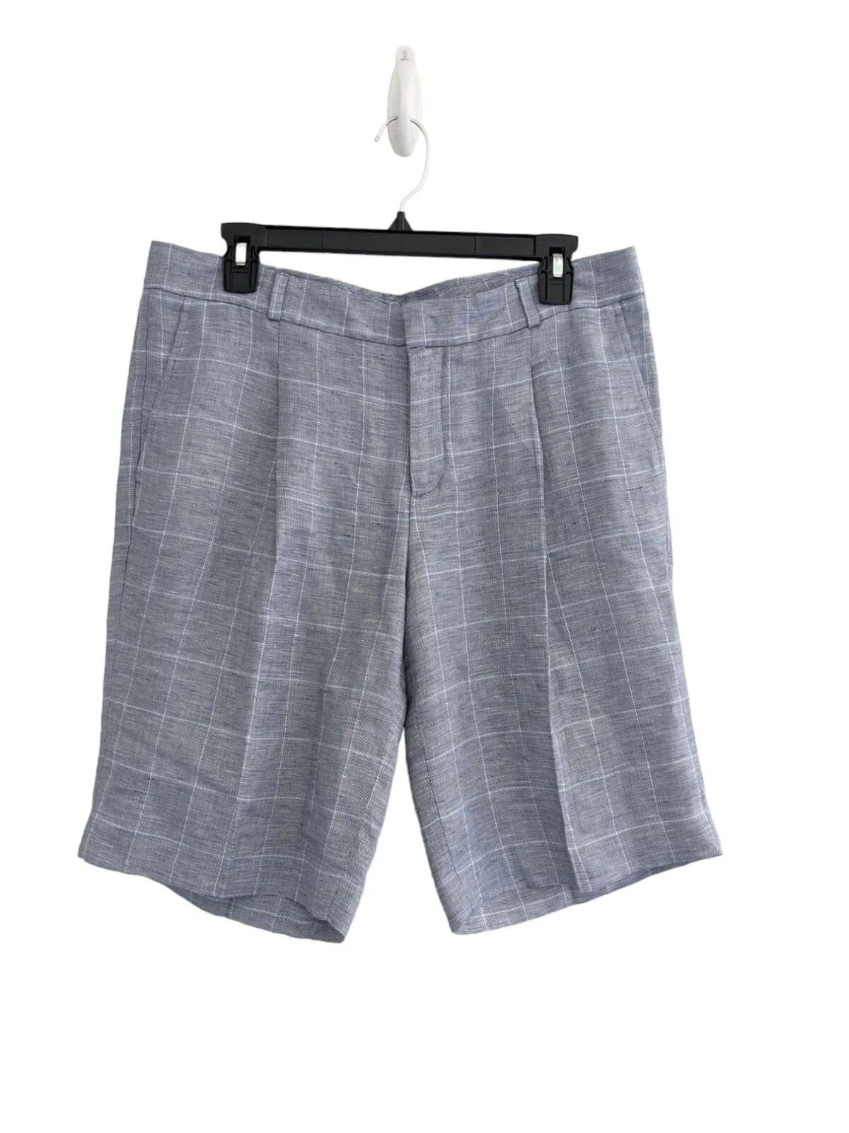 Banana Republic Linen Blend Windowpane Coastal Shorts Size 8
