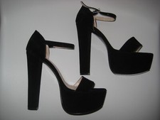 Sexy Riemchen Mega Plateau High Heels schwarz Absatz ca.16cm!! Gr.40 Sammler!!
