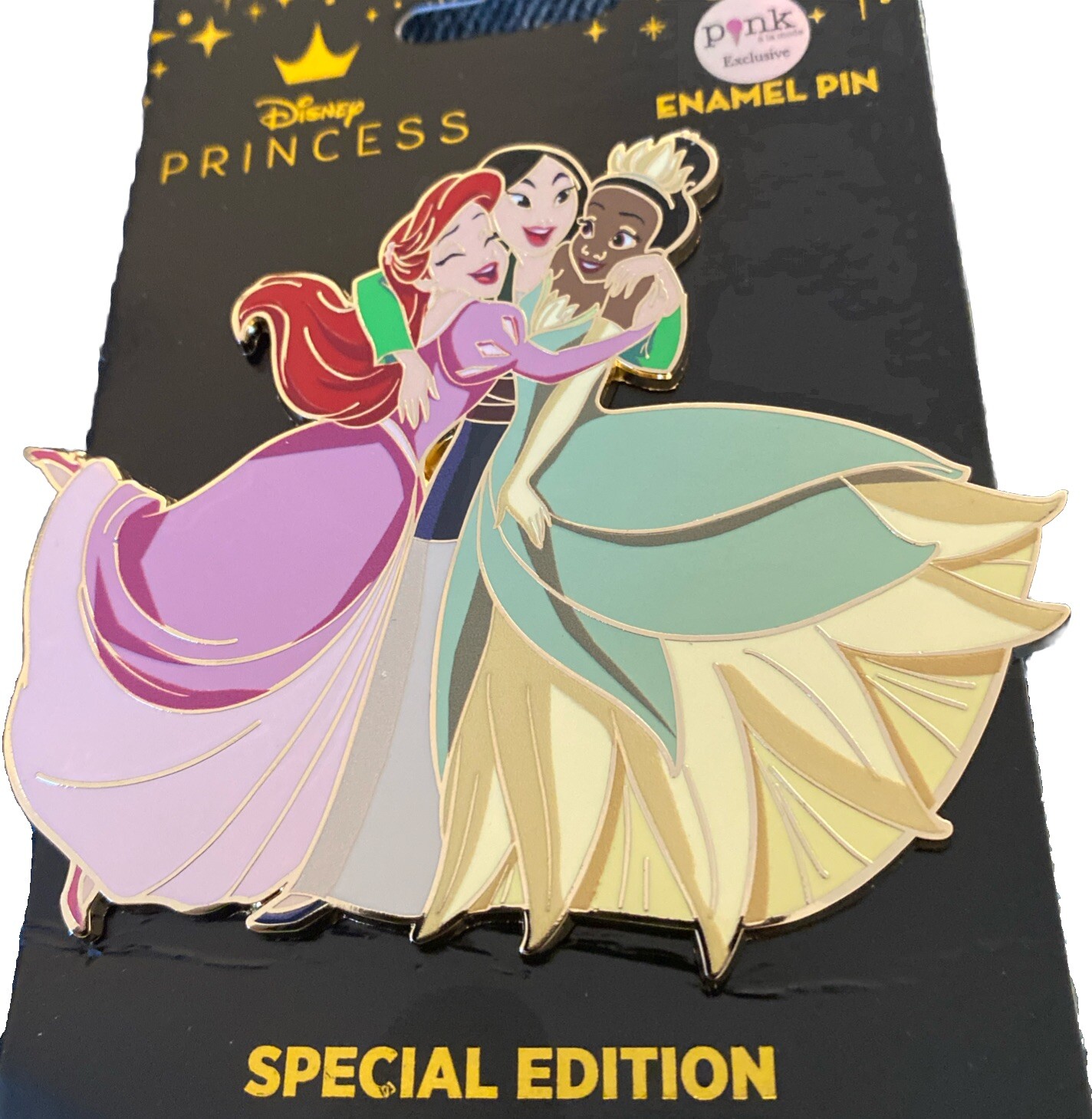 Disney PALM Ariel Mulan Tiana Princess Royal Hug LE 300 Pin Pink A LA ...