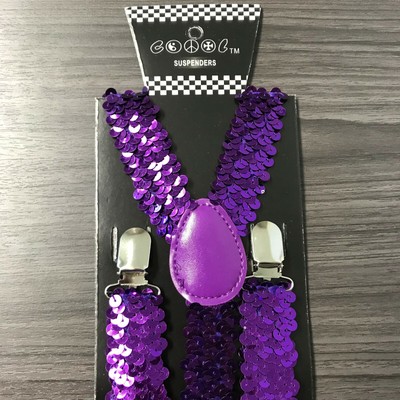 dark purple bow tie and suspenders