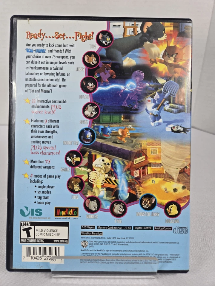 Tom and Jerry: War of the Whiskers (Sony PlayStation 2, PS2, 2002) Tested. CIB  - Image 2 of 4