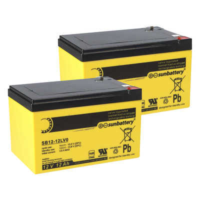 Ersatzakku für Brandmeldezentrale Telenot comfire 80 BMT 2 x AGM Batterie 12V 12