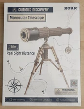 ROKR Monocular Telescope Model Kit 3D DIY Wooden Puzzles Kids Adults Xmas Gift