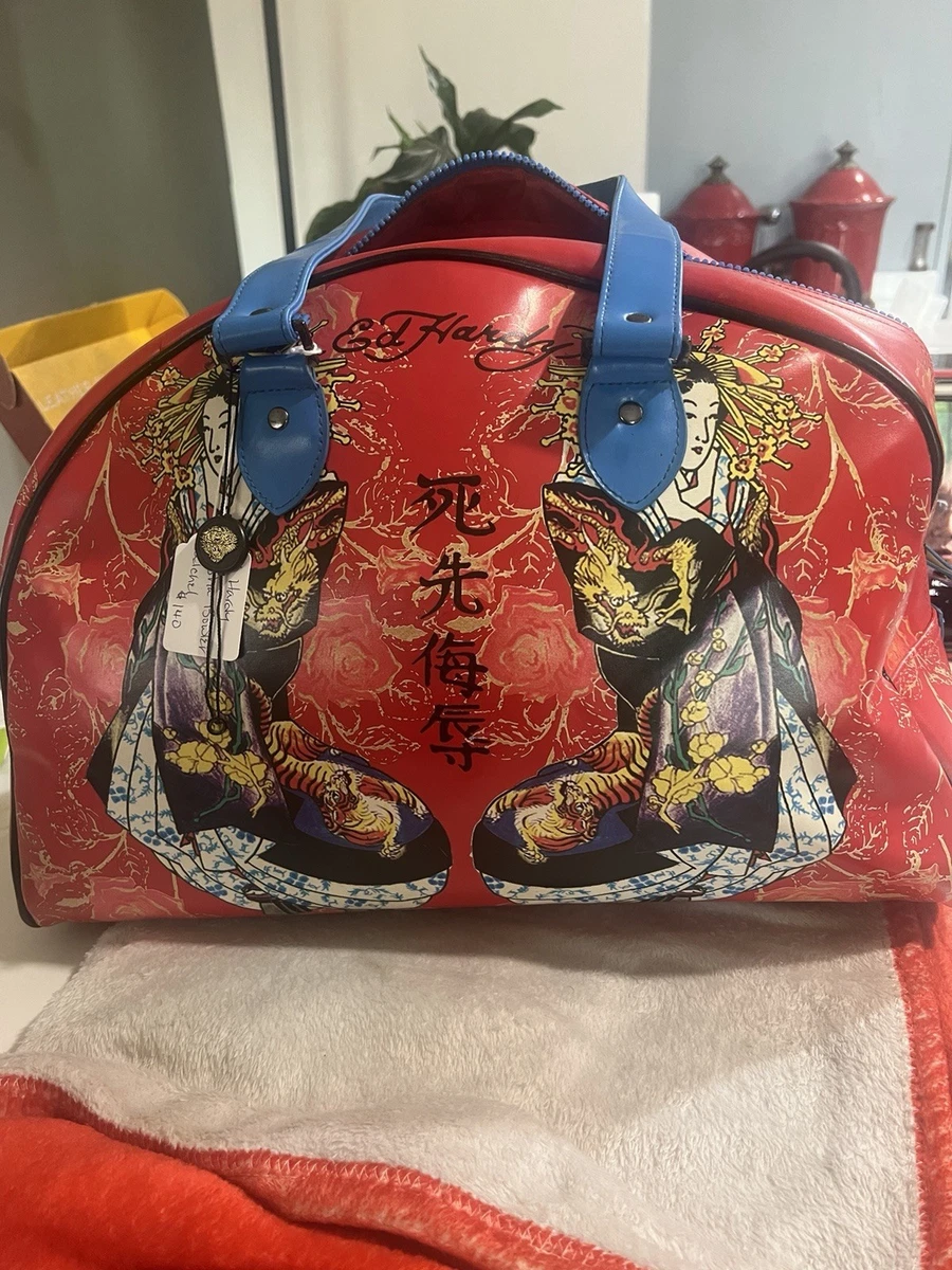 Ed Hardy Zip Faux Leather Exterior Bags & Handbags for Women for