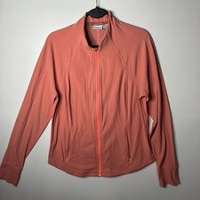 Athleta Full-Zip Performance Track Jacket in Coral Size Large