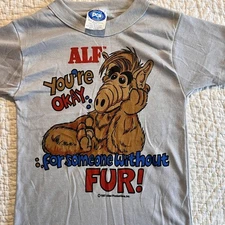 RARE Kids Vintage 1987 ALF Tee Single Stitch pca Apparel Size 10