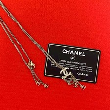 Chanel Coco Mark Faux Pearl Necklace Women Gold One Size