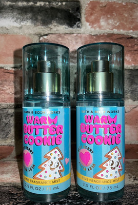 2 Bath & Body Works Warm Butter Cookie Fragrance Mist Travel Size 2.5 fl oz