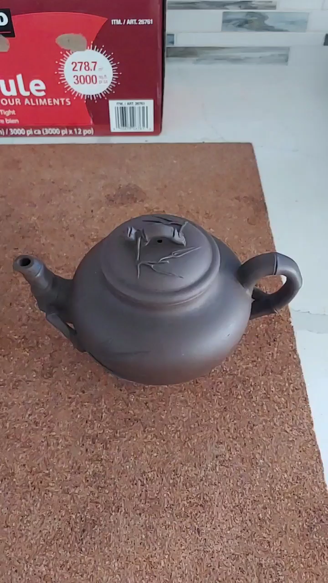 宜兴老厂紫砂壶玉兰竹报春Vintage Chinese Yixing Zisha Purple Clay