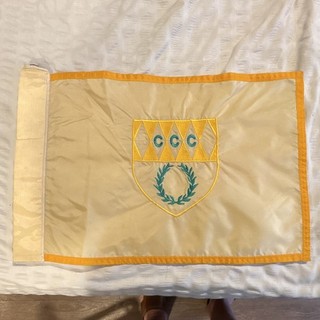 CCC Tournament Golf PGA Flag Original Cream Gold Trim Crest