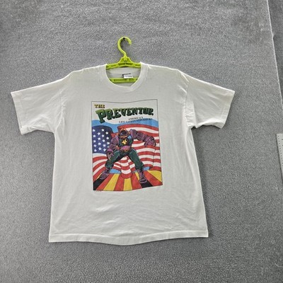 VINTAGE Longs Drug Men Shirt XL White 90s Promo The Preventor Single Stitch