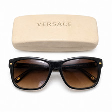 Versace Black Gradient Square Sunglasses with Case Unisex