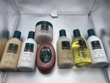 Set Of 7 Garden Botanika Body Lotion Wash Moisturizer Massage Oil Soap Loofa