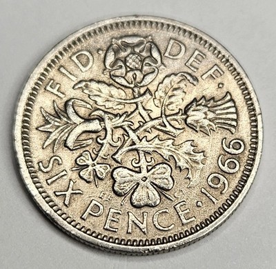 ★NGC★1967 MS66 イギリス 銅貨 ペニー ハイグレード4 1966 Great Britain 6 Six Pence - British Coin - Copper Nickel