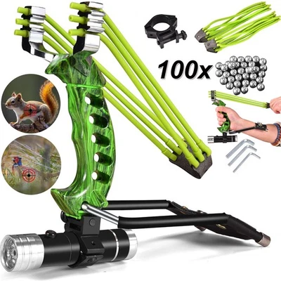 MARKENLOS PROFI STEINSCHLEUDER Zwille Schleuder mit Laser Slingshot Jagd SPORTSCHLEUDER