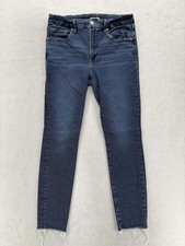 Good American Good Legs Skinny Jeans Womens 10/30 Blue High Rise Raw Hem Preppy
