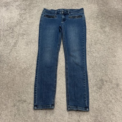 Free People We The Free Moto Biker Skinny Denim jeans Womens 29 Blue Ankle Zip