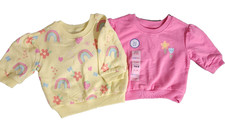 Garanimals girl's 3 - 6 mos 2 sweatshirts. Pink New with tag; yellow pre-owned