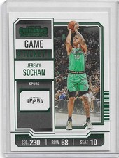 2023-24 NBA Contenders Jeremy Sochan Green Foil Game Ticket