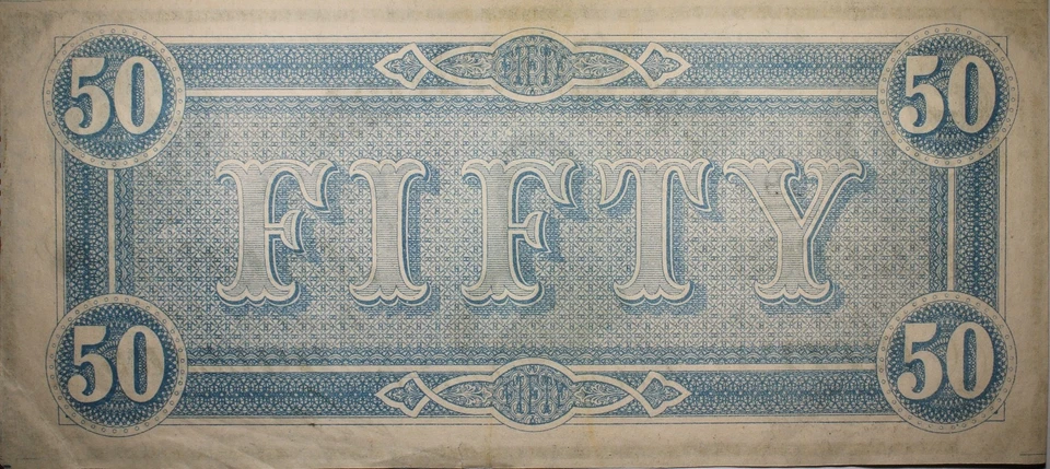 1864 $50 Confederate State Of America Currency AU+ P179 - Image 2 of 2