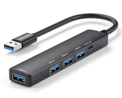 USB 3.0 Hub, 5 Port USB Hub Splitter, Portable USB Adapter Mini Multiport Exp...