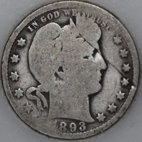 * 1893-O Barber Quarter 90% Silver, Early US Coin As Shown