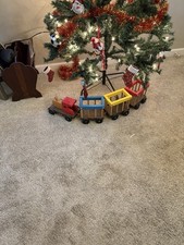 Decorative wooden train set