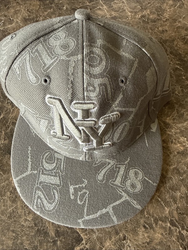 NY Baseball Cap Grey Original 60 Cm Size 7 1/2