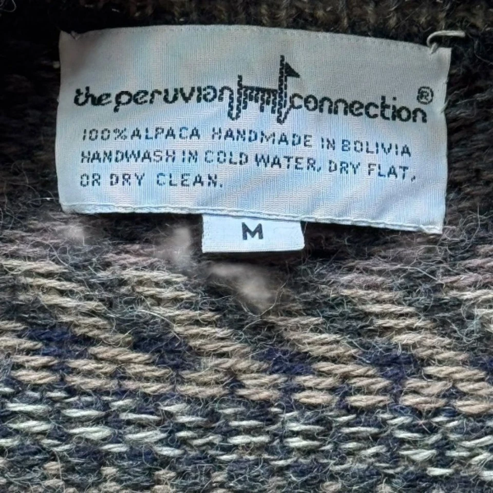 Peruvian Connection Vintage Alpaca Buttoned Cardigan size M - Image 4 of 4